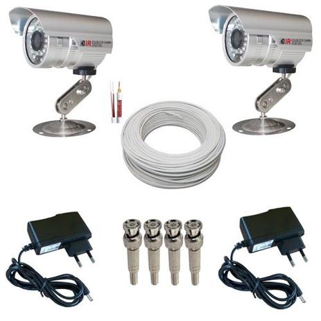 Kit 2 Câmeras Monitoramento Infravermelho 1000 linhas 36 leds + 2 Fontes + 4 Conectores + 30 Metros Cabo - Power Menor preço em Kit 2 Câmeras Monitoramento Infravermelho 1000 linhas 36 leds + 2 Fontes + 4 Conectores + 30 Metros Cabo - Power