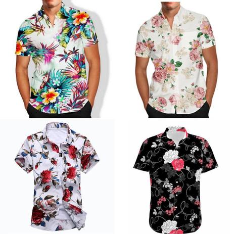 camisa florida masculina