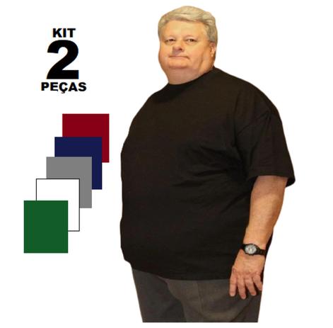 KIT 2 CAMISAS CAMISETAS PLUS SIZE GOLA REDONDA Masculina 100% Algodão Homem Extra  Grande - reyecoclub - Camisas Masculinas - Magazine Luiza