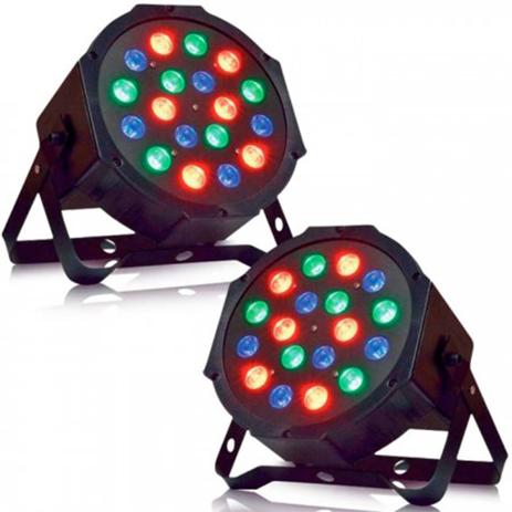 Kit 2 Canhão Led Par Refletor Slim RGB 18 Led 1W DMX Digital - X zhang eletronicos Menor preço em Kit 2 Canhão Led Par Refletor Slim RGB 18 Led 1W DMX Digital - X zhang eletronicos