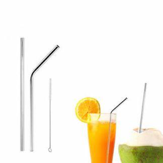Kit 2 Canudos Inox Aço Ecológico Reutilizável + Escova para Limpeza - Dc importação Menor preço em Kit 2 Canudos Inox Aço Ecológico Reutilizável + Escova para Limpeza - Dc importação