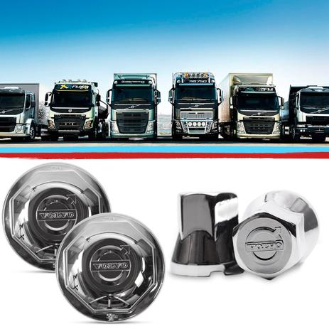 Kit 2 Capa Cubo Dianteiro 60 Capa Porca 33mm Volvo Fh Nh Vm - Jetta Menor preço em Kit 2 Capa Cubo Dianteiro 60 Capa Porca 33mm Volvo Fh Nh Vm - Jetta