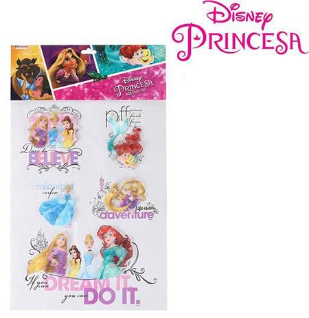 Kit 2 cartelas de adesivos 3d sortidos com 5 unidades princesas - Etihome Menor preço em Kit 2 cartelas de adesivos 3d sortidos com 5 unidades princesas - Etihome