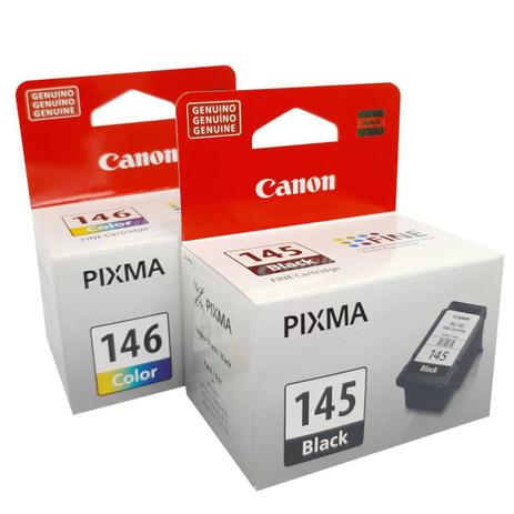 Kit 2 cartuchos Canon PG145 Preto e CL146 colorido para MG2410 MG2510 Menor preço em Kit 2 cartuchos Canon PG145 Preto e CL146 colorido para MG2410 MG2510
