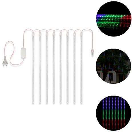 Kit 2 Cascata 8 Tubos Pisca Pisca Chuva Gelo 50cm Luz Rgb - Ry Menor preço em Kit 2 Cascata 8 Tubos Pisca Pisca Chuva Gelo 50cm Luz Rgb - Ry
