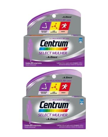 Kit 2 Centrum Select Mulher c/ 60 Comprimidos Cada Menor preço em Kit 2 Centrum Select Mulher c/ 60 Comprimidos Cada