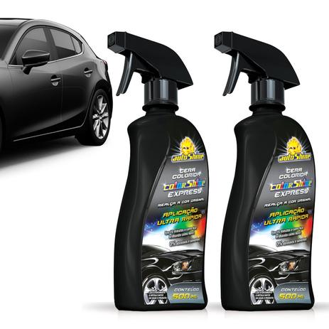 Kit 2 Cera Liquida Colorida Express Preto 500ml Autoshine Menor preço em Kit 2 Cera Liquida Colorida Express Preto 500ml Autoshine