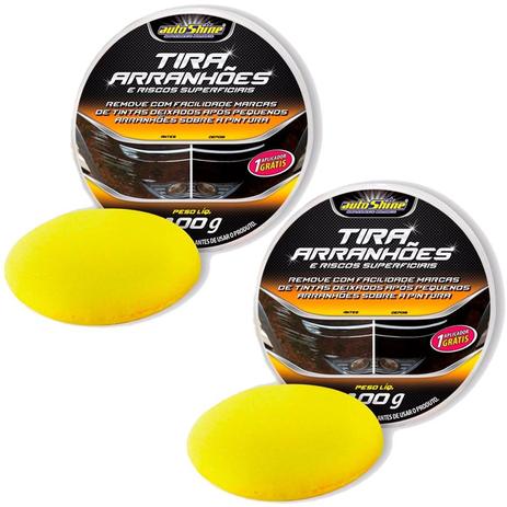 Kit 2 Ceras Tira Arranhões 100g com Esponja AutoShine Menor preço em Kit 2 Ceras Tira Arranhões 100g com Esponja AutoShine