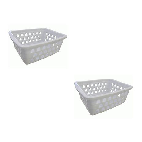 Kit 2 Cesto Organizador Multiuso Médio Branco 0593 Uninjet Menor preço em Kit 2 Cesto Organizador Multiuso Médio Branco 0593 Uninjet