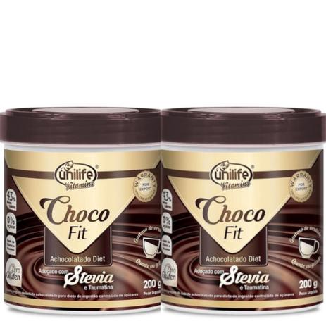 Kit 2 Choco Fit Achocolatado Diet Solúvel 400g Unilife Menor preço em Kit 2 Choco Fit Achocolatado Diet Solúvel 400g Unilife