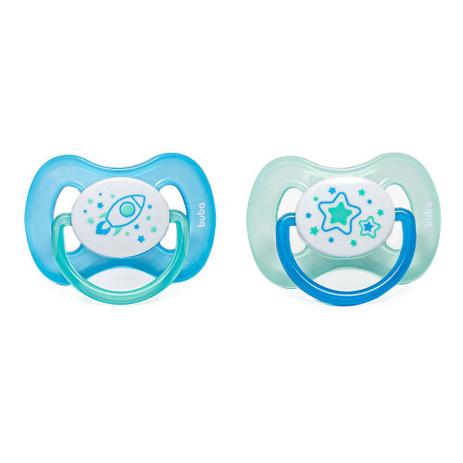 Kit 2 Chupetas Comfort Buba Brilha no Escuro 6m+ Tam 2 Foguete Menor preço em Kit 2 Chupetas Comfort Buba Brilha no Escuro 6m+ Tam 2 Foguete