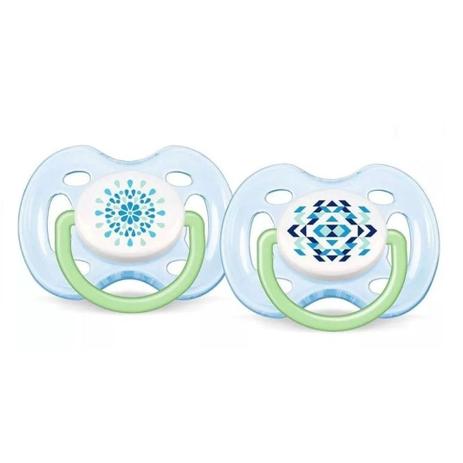 Kit 2 Chupetas Freeflow Contemporânea Azul - Philips Avent Menor preço em Kit 2 Chupetas Freeflow Contemporânea Azul - Philips Avent