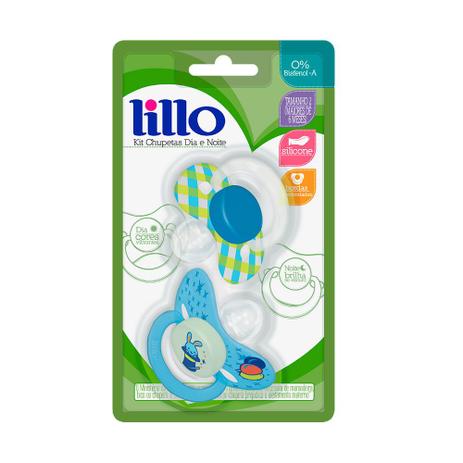 Kit 2 chupetas orto t2 dia e noite azul - lillo Menor preço em Kit 2 chupetas orto t2 dia e noite azul - lillo