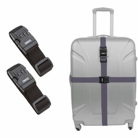Kit 2 Cintas De Segurança C/Segredo P/Mala de Viagem Preto Sestini Menor preço em Kit 2 Cintas De Segurança C/Segredo P/Mala de Viagem Preto Sestini