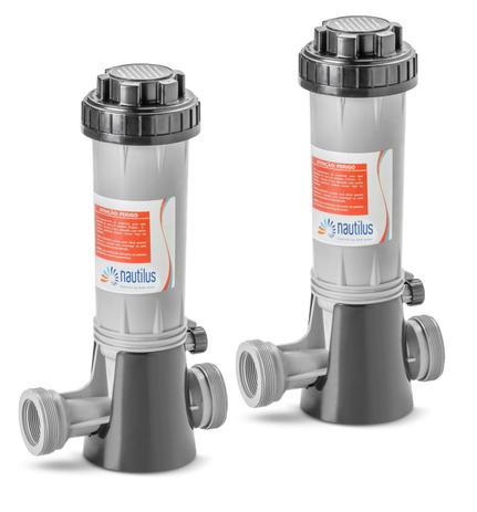 Kit 2 Clorador Automático Dosador De Cloro Em Pastilhas Nautilus Menor preço em Kit 2 Clorador Automático Dosador De Cloro Em Pastilhas Nautilus