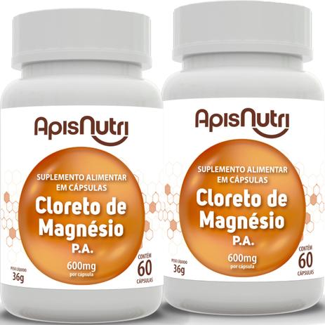 Kit 2 Cloreto de Magnésio P.A. Apisnutri 60 Capsulas Menor preço em Kit 2 Cloreto de Magnésio P.A. Apisnutri 60 Capsulas