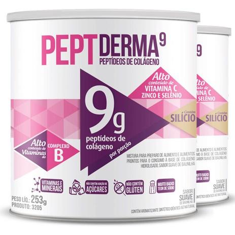 Kit 2 Colágeno hidrolisado Peptderma 9 Chá mais baunilha 253g Menor preço em Kit 2 Colágeno hidrolisado Peptderma 9 Chá mais baunilha 253g