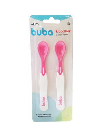 Kit 2 Colheres Rosa e Branca Termossensível Buba 11750 Menor preço em Kit 2 Colheres Rosa e Branca Termossensível Buba 11750
