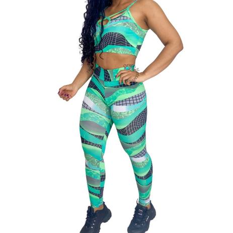 Kit 2 Conjunto Top e Calça Leg Legging Cintura Alta Fitness Roupa De Academia Estampados - Top fitness Menor preço em Kit 2 Conjunto Top e Calça Leg Legging Cintura Alta Fitness Roupa De Academia Estampados - Top fitness
