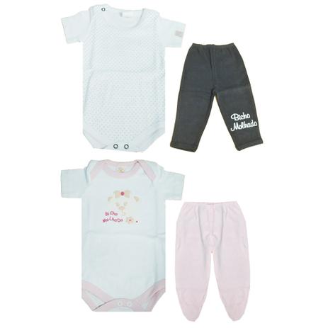 Kit 2 Conjuntos Feminino Body + Calça - Bicho molhado Menor preço em Kit 2 Conjuntos Feminino Body + Calça - Bicho molhado