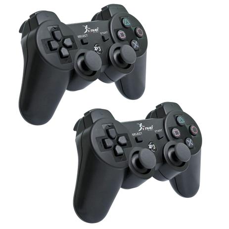 Kit 2 Controles DualShock PS3 Sem Fio - Knup Menor preço em Kit 2 Controles DualShock PS3 Sem Fio - Knup
