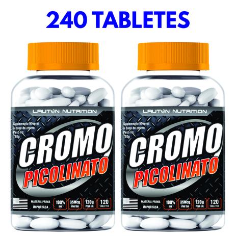 KIT 2 CROMO PICOLINATO 1000mg - 120 tabletes - Redutor do apetite de doces - Diabete - Lauton Menor preço em KIT 2 CROMO PICOLINATO 1000mg - 120 tabletes - Redutor do apetite de doces - Diabete - Lauton