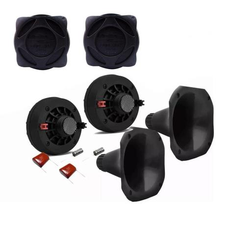 Kit 2 Driver Corneta Curta + 2 Super Tweeter 440w Rms - Lafaiete Menor preço em Kit 2 Driver Corneta Curta + 2 Super Tweeter 440w Rms - Lafaiete