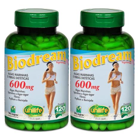 Kit 2 Emagrecedor Biodream 240 Cápsulas de 600mg Unilife Menor preço em Kit 2 Emagrecedor Biodream 240 Cápsulas de 600mg Unilife