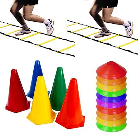 Kit 2 Escadas + 30 Cones + 40 Half Cone Funcional Rythmoon Menor preço em Kit 2 Escadas + 30 Cones + 40 Half Cone Funcional Rythmoon