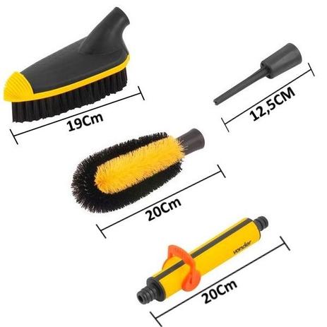 Kit 2 Escovas 1 Esguicho Conector Lava Rapido Carro - Vonder Menor preço em Kit 2 Escovas 1 Esguicho Conector Lava Rapido Carro - Vonder