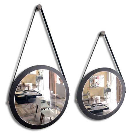 Kit 2 espelhos adnet redondo com alça de couro decorativo banheiro para quarto novo 38 e 28 cm preto - Houseria Menor preço em Kit 2 espelhos adnet redondo com alça de couro decorativo banheiro para quarto novo 38 e 28 cm preto - Houseria