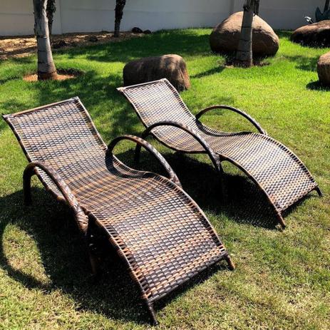 Kit 2 Espreguiçadeiras Piscina Fibra Sintética Leblon - MRD DECORA  INDUSTRIA - Espreguiçadeira - Magazine Luiza
