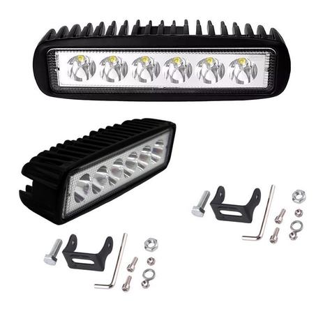 Kit 2 Farol De Milha 18w Barra Auxiliar Carro SUV 6 Leds - Braslu Menor preço em Kit 2 Farol De Milha 18w Barra Auxiliar Carro SUV 6 Leds - Braslu