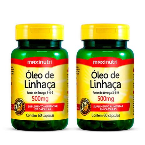 Kit 2 Fonte de Ômega 3 6 9 Óleo de Linhaça 500mg 60 Capsulas - Maxinutri Menor preço em Kit 2 Fonte de Ômega 3 6 9 Óleo de Linhaça 500mg 60 Capsulas - Maxinutri