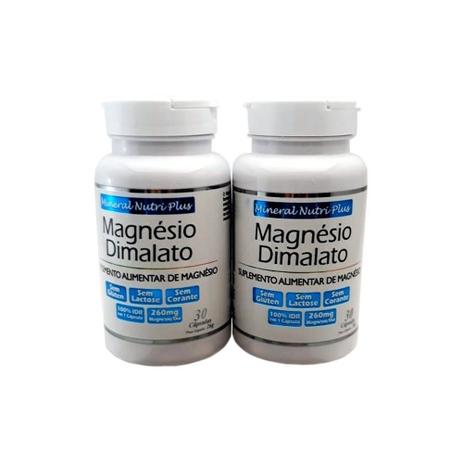 Kit 2 Frascos Magnésio Dimalato - Somente 1 Cápsula ao dia - Mineral nutri plus Menor preço em Kit 2 Frascos Magnésio Dimalato - Somente 1 Cápsula ao dia - Mineral nutri plus