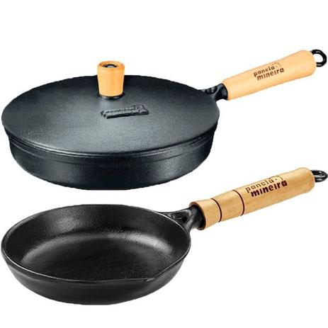 Kit 2 Frigideiras Fast Egg E Tampa De Ferro 25cm Panela Mine - Panela mineira Menor preço em Kit 2 Frigideiras Fast Egg E Tampa De Ferro 25cm Panela Mine - Panela mineira