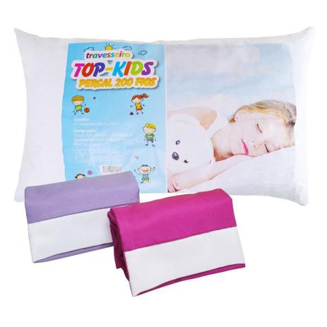 Kit 2 Fronhas Infantil Microfibra Lilás e Pink e 1 Travesseiro Infantil Raphury Menor preço em Kit 2 Fronhas Infantil Microfibra Lilás e Pink e 1 Travesseiro Infantil Raphury