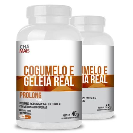 Kit 2 Geleia Real e Cogumelo 450mg Chá mais 100 Cápsulas - Vitafor Menor preço em Kit 2 Geleia Real e Cogumelo 450mg Chá mais 100 Cápsulas - Vitafor