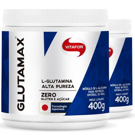 Kit 2 Glutamina Glutamax em pó Vitafor 400g Menor preço em Kit 2 Glutamina Glutamax em pó Vitafor 400g