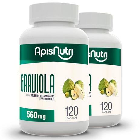 Kit 2 Graviola 500mg Apisnutri 120 Cápsulas Menor preço em Kit 2 Graviola 500mg Apisnutri 120 Cápsulas