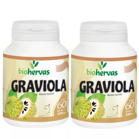 Kit 2 Graviola BioHervas 120 Cápsulas Menor preço em Kit 2 Graviola BioHervas 120 Cápsulas