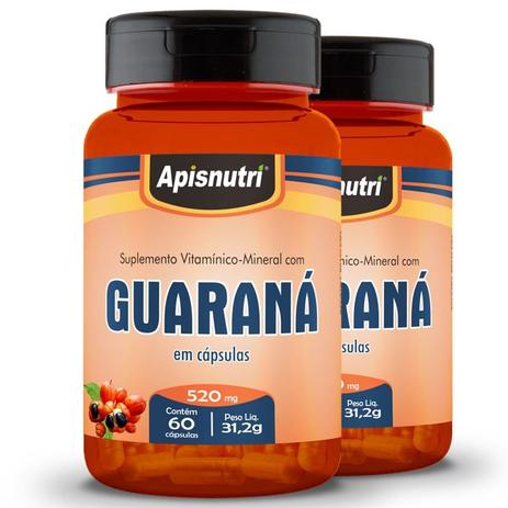 Kit 2 Guaraná Apisnutri 60 cápsulas Menor preço em Kit 2 Guaraná Apisnutri 60 cápsulas