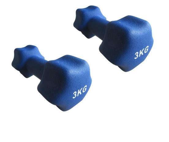 Kit 2 Halteres em Ferro Fundido Revestido com Neoprene Pelegrin PEL-003D 3kg - Azul Menor preço em Kit 2 Halteres em Ferro Fundido Revestido com Neoprene Pelegrin PEL-003D 3kg - Azul