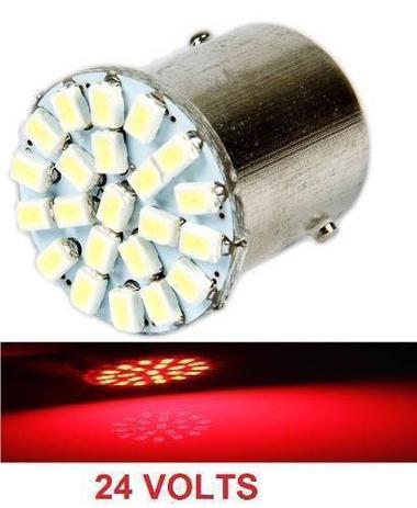 Kit 2 Lampada 22 Led Bay15d 2P P21 1157 Vermelha 3014 24v - Mfl Menor preço em Kit 2 Lampada 22 Led Bay15d 2P P21 1157 Vermelha 3014 24v - Mfl