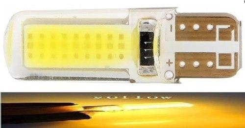 Kit 2 Lampada T10 Siliconada Cob Led Amarela 12v - Mfl Menor preço em Kit 2 Lampada T10 Siliconada Cob Led Amarela 12v - Mfl
