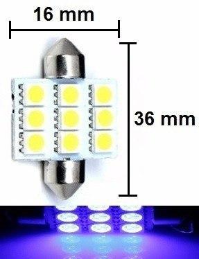 Kit 2 Lampada Torpedo C5w 9 Led Azul 36 Mm 12v - Mfl Menor preço em Kit 2 Lampada Torpedo C5w 9 Led Azul 36 Mm 12v - Mfl