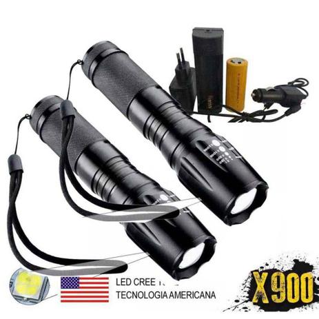 Kit 2 Lanternas Tatica Militar X900 Recarregavel Police Menor preço em Kit 2 Lanternas Tatica Militar X900 Recarregavel Police