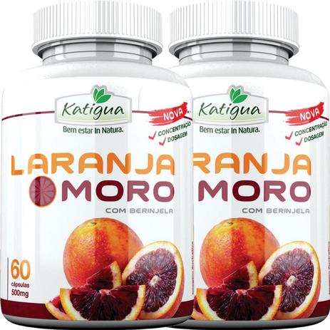 Kit 2 Laranja Moro com Berinjela (Morosil) 500mg 60 Cápsulas Katigua Menor preço em Kit 2 Laranja Moro com Berinjela (Morosil) 500mg 60 Cápsulas Katigua