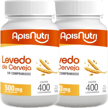 Kit 2 Levedo de Cerveja 500mg Apisnutri 400 Comprimidos Menor preço em Kit 2 Levedo de Cerveja 500mg Apisnutri 400 Comprimidos