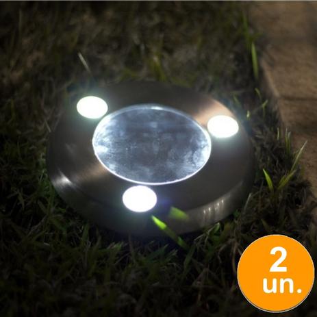 Kit 2 Luminária Solar jardim 3 led branco balizador inox decks piscina gramado prova de água - Ecoforce Menor preço em Kit 2 Luminária Solar jardim 3 led branco balizador inox decks piscina gramado prova de água - Ecoforce